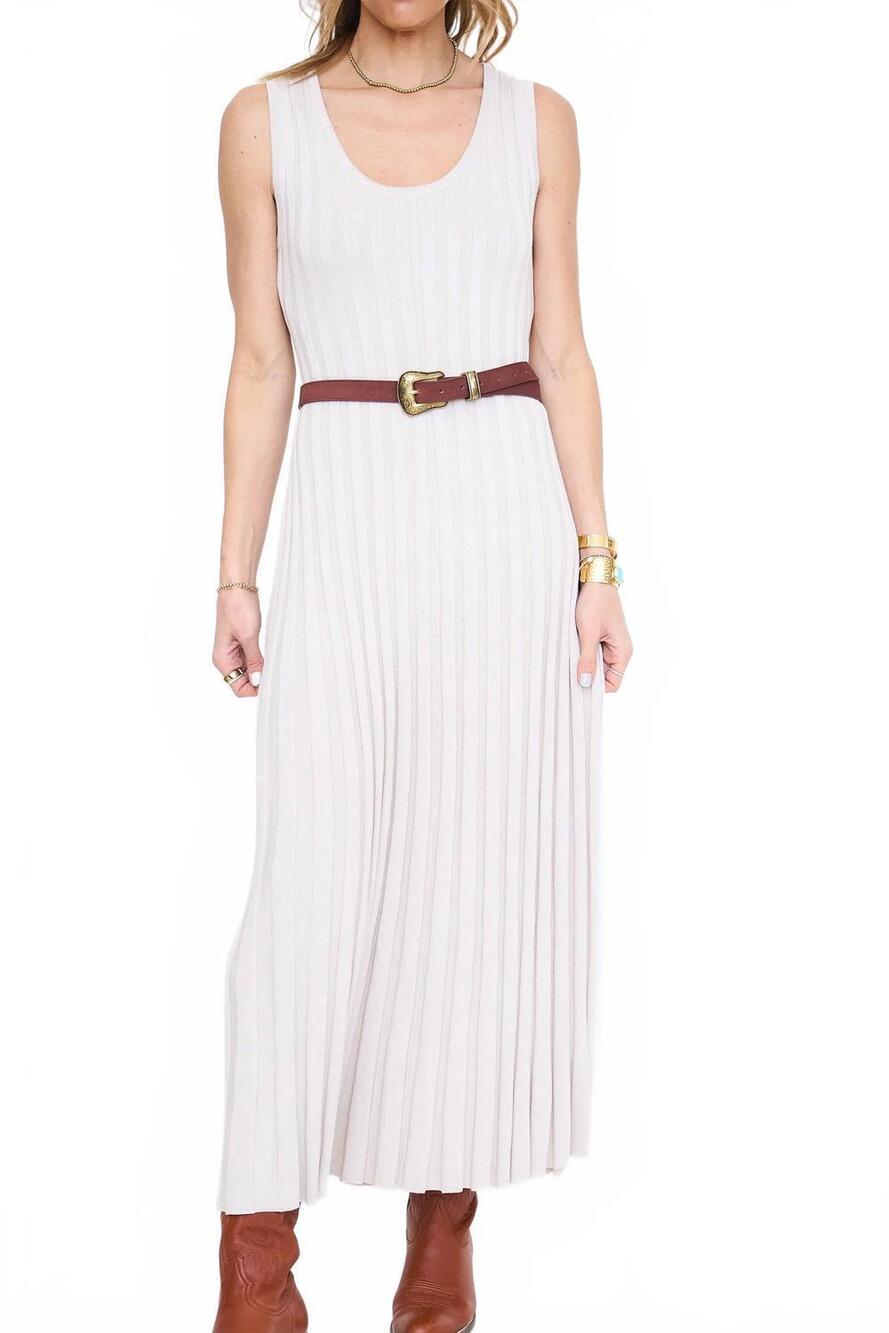 NEW ILLA ILLA ribbed knit sleeveless dress in taupe